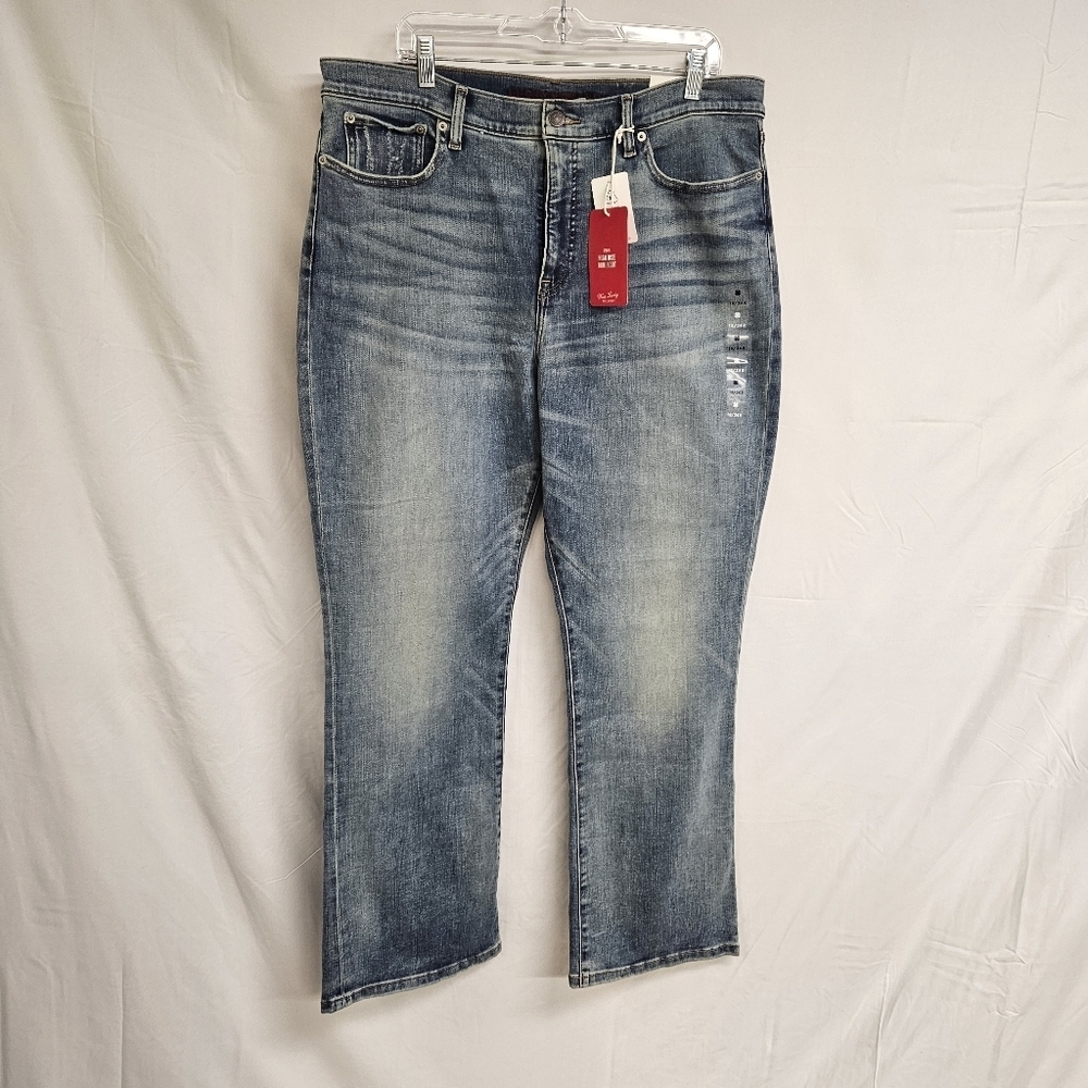 NWT Lucky Brand Women's 18/34R Stevie High Rise Mini Boot Stretch Blue Jeans